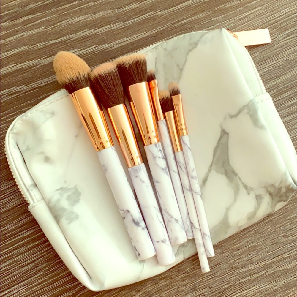 Marble And Rosegold Makeup Brushes Kit Gem